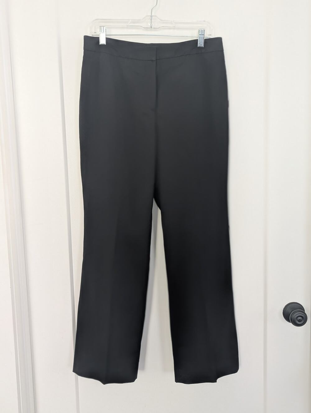 Kasper Separates Dress Pants Womens 8P Black Lined Straight Wide Leg Slacks